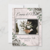 Merci Mariage Rustique de Rose Blanche Modèle phot (Devant)