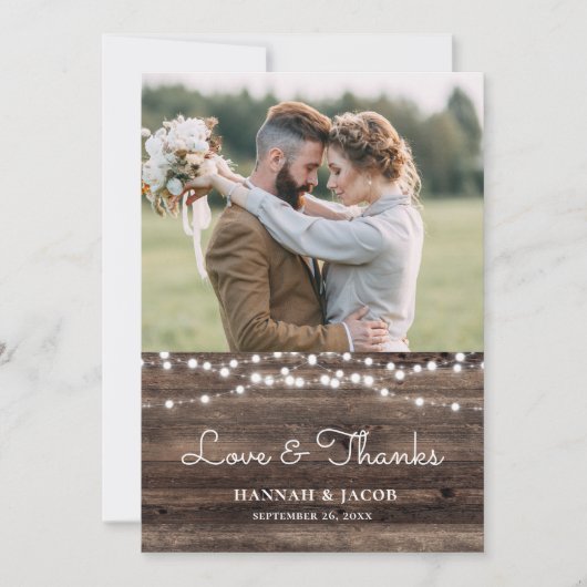 Merci Mariage rustique en bois (Devant)