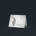 Merci Mariage Silver Peacock<br><div class="desc">Express vos remerciements à la famille et aux invités avec cet élégant carte de remerciements mariage Silver Peacock. Le design de la carte présente un élégant paon contre un feuillage délicat et un arrière - plan grunge. Papier à lettres mariage supplémentaire disponible avec cette conception aussi.</div>