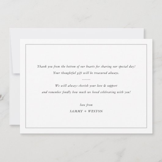 MERCI mariage simple couverture photo élégant (Dos)