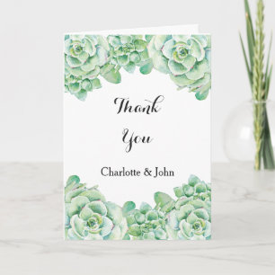Merci mariage succulent aquarelle