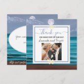 Merci mariage sur la plage de mer sarcelle éclairé (Devant / Derrière)