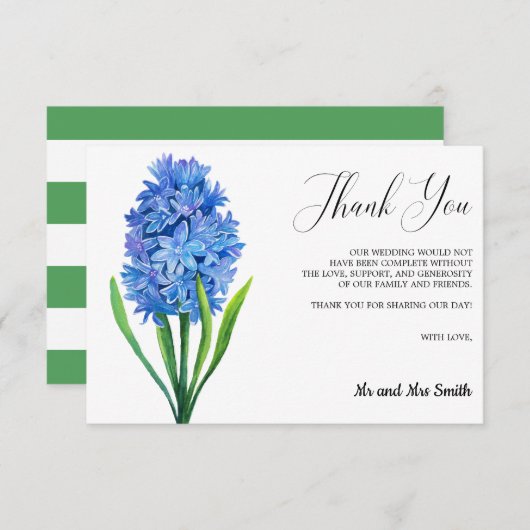 Merci Mariage tendance à fleurs bleu Hydrangea (Devant / Derrière)