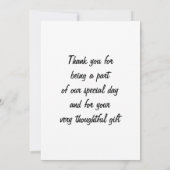 MERCI MARIAGE TRÈS UNIQUE DE B/G (Dos)