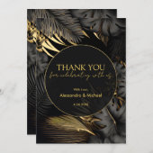 Merci Mariage Tropical moderne Black Gold (Devant / Derrière)