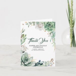 Merci Mariage verdoyant et or