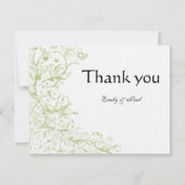 Merci Mariage vert Hydrangea Birds & Swirls (Devant)