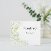 Merci Mariage vert Hydrangea Birds & Swirls (Debout devant)