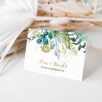 Merci Mariage vintage Gold & Green Eucalyptus