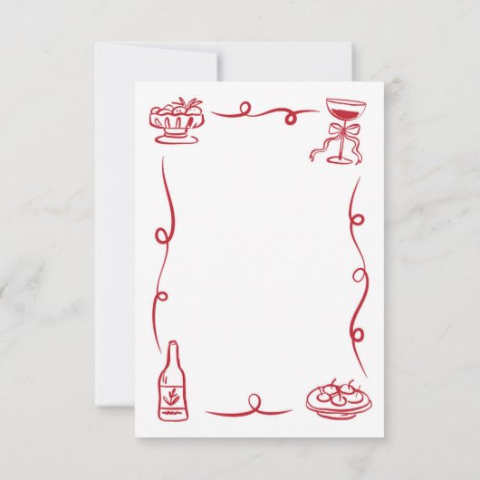 Merci Mariage Whimsical main tiré rouge (Dos)