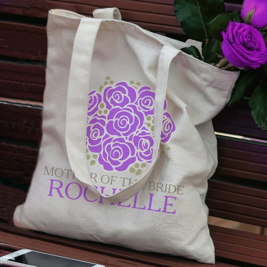 Merci mariées mère violet mariage sac de faveur