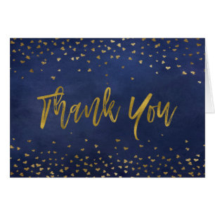 Merci Marine Bleu & Gold Coeurs d'huile Confetti