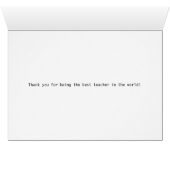 Merci Meilleure appréciation de l'enseignant Coeur (Intérieur Horizontal (Bas))