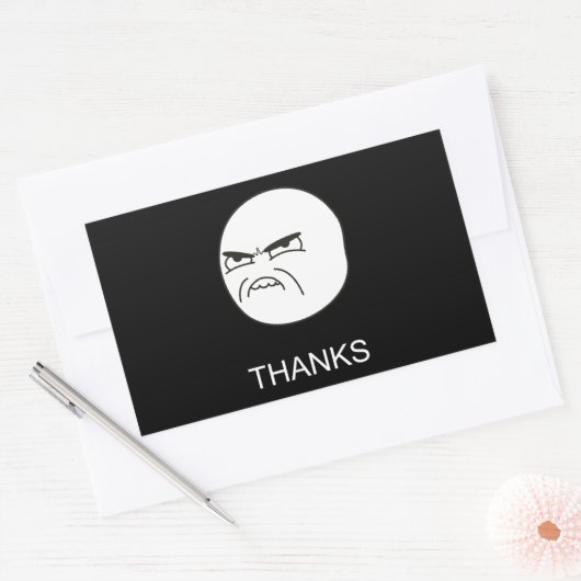 Merci Mème - Stickers Rectangle Noir (Enveloppe)