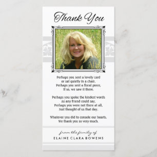 Merci Memorial Carte photo blanc et gris