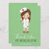 Merci Menthe verte Script Brown Cheveux infirmière (Devant / Derrière)