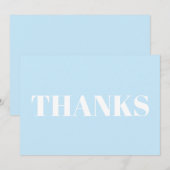 Merci, Merci, bleu clair blanc carte moderne (Devant / Derrière)