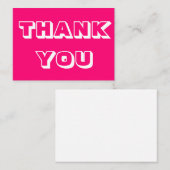 Merci, Merci, carte blanche rose fuchsia (Devant / Derrière)