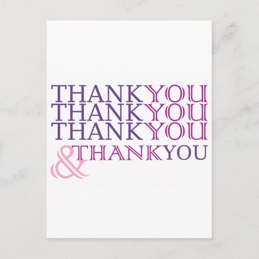 Merci merci carte de remerciements en violet texte (Devant)