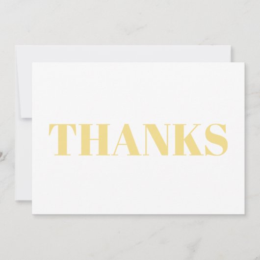 Merci, Merci, carte moderne blanche et or clair (Devant)