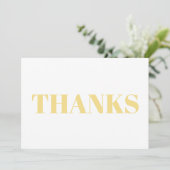 Merci, Merci, carte moderne blanche et or clair (Debout devant)