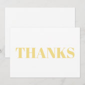 Merci, Merci, carte moderne blanche et or clair (Devant / Derrière)