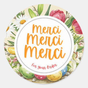 Merci Merci Merci Floral Dank u Sticker