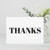 Merci, Merci, noir blanc moderne carte élégante (Debout devant)