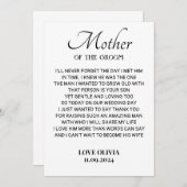 Merci Mère de la Groom Card, à ma mère (Devant / Derrière)