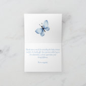 Merci message bleu fleurs sauvages et papillons (Intérieur)