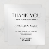 Merci métallique argenté  (Devant / Derrière)