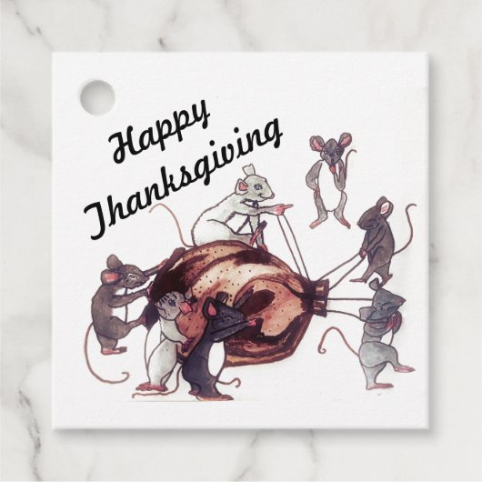 MERCI MICE STEAL TURKEY étiquette cadeau (Devant)