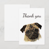 Merci mignon chien Carlin blanc animal retour (Devant / Derrière)