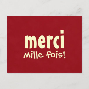 MERCI MILLE FOIS-briefkaart Briefkaart