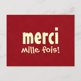 MERCI MILLE FOIS-briefkaart Briefkaart