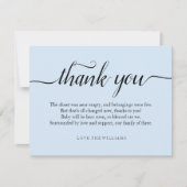 Merci minimaliste baby shower bleu simple (Devant)