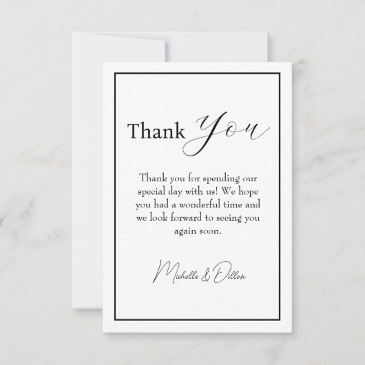 Merci - Minimaliste, Cursive, Mariage (Devant)