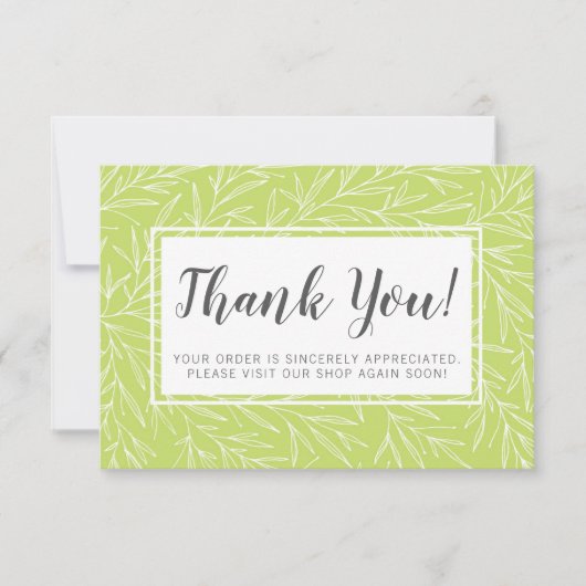 Merci minimaliste moderne à feuilles vertes (Devant)