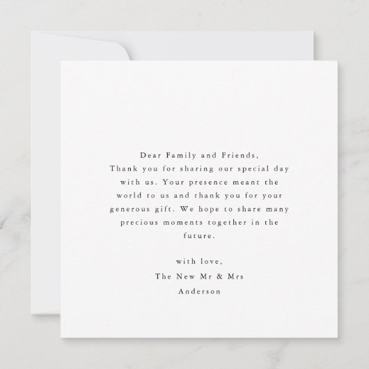 Merci minimaliste simple Mariage cardiaque (Dos)