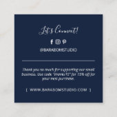 Merci moderne bleu marine simple Cartes de visite (Dos)