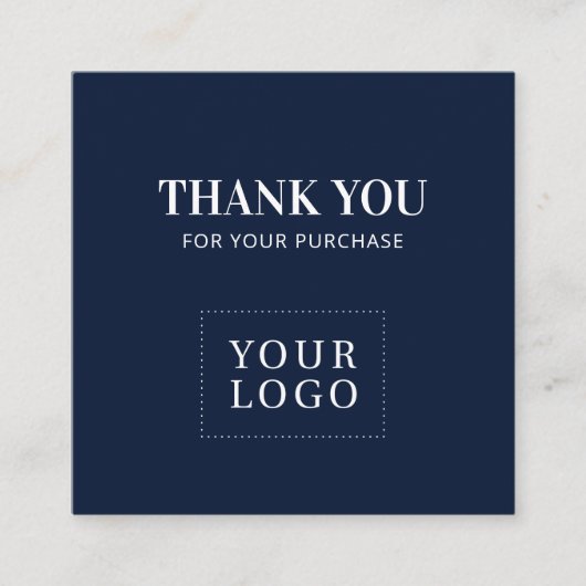 Merci moderne bleu marine simple Cartes de visite (Devant)