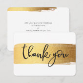 MERCI MODERNE chic main lettré brosse d'or (Devant / Derrière)