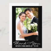 Merci moderne Coeur Carte photo Mariage W (Devant / Derrière)