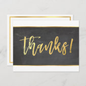 MERCI moderne cool gris damier or écriture (Devant / Derrière)