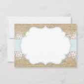 Merci moderne de la dentelle bleue de Burlap (Dos)