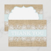 Merci moderne de la dentelle bleue de Burlap (Devant / Derrière)