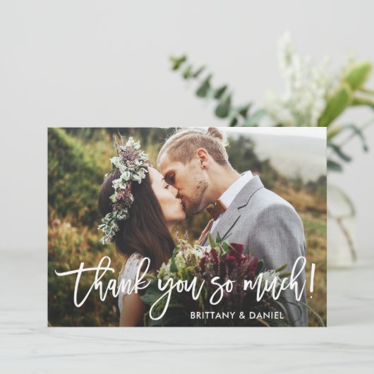 Merci moderne de mariage de manuscrit de brosse (Debout devant)