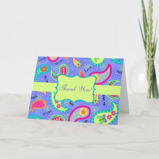 Merci moderne de Paisley de vert de chaux de (Devant)