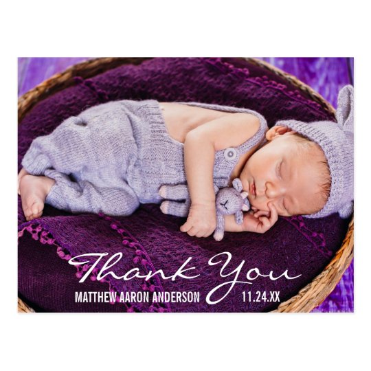 Merci moderne de photo de nouveau bébé carte postale