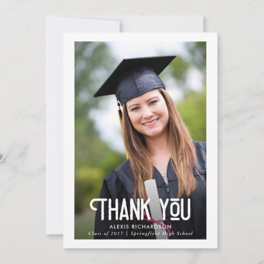 Merci moderne de photo d'obtention du diplôme du (Devant)